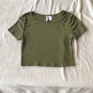 Green crop top